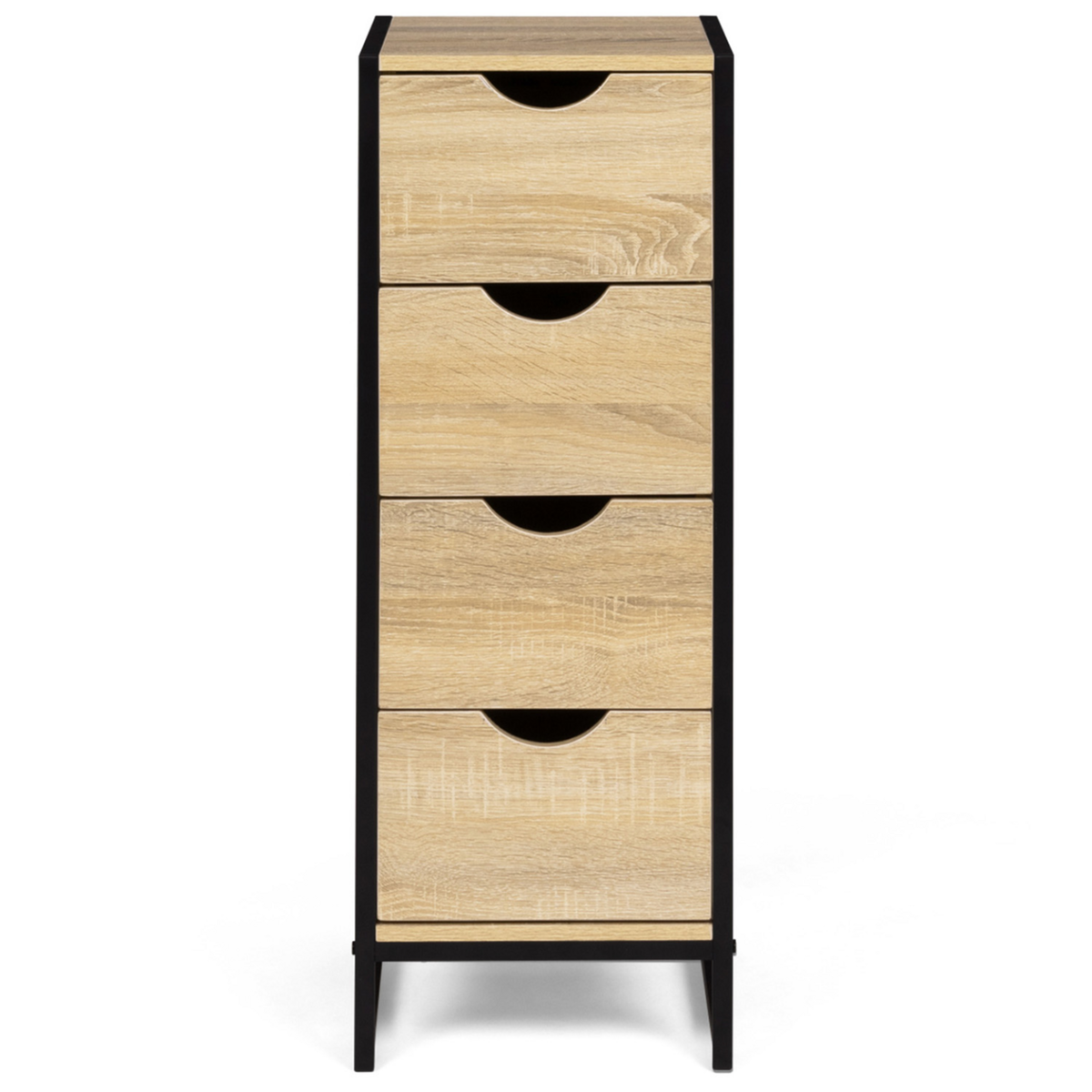 ID MARKET Meuble d'appoint 4 tiroirs DETROIT 30 cm chiffonnier pour entrée salle de bain design industriel