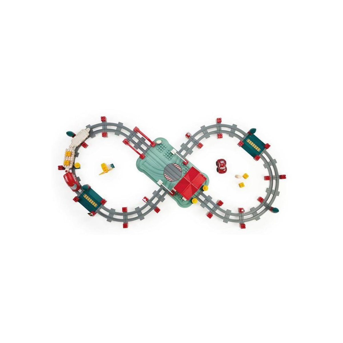 Ecoiffier Baril circuit train - ECOIFFIER - 140 pcs - Des 18 mois