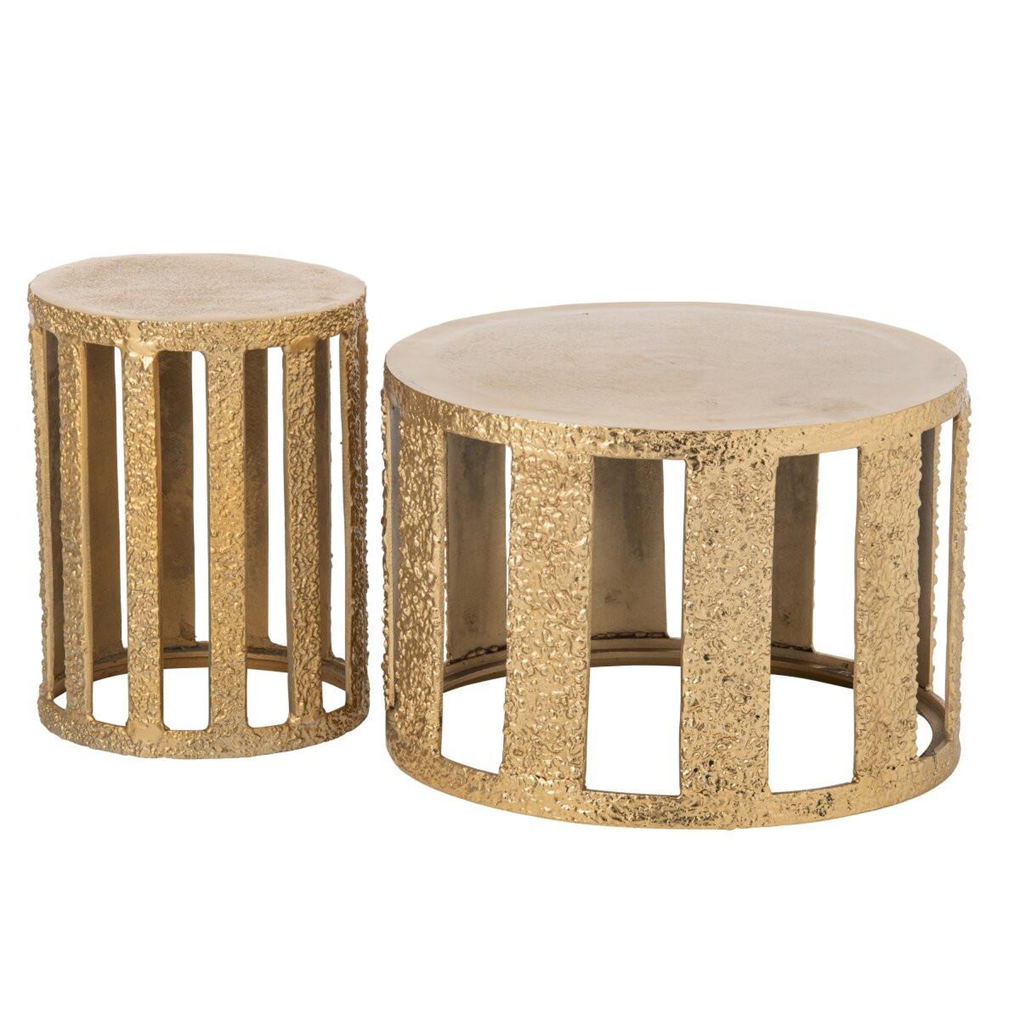 Voir la diapositive 3 : J-LINE Table Basse Design en Aluminium  Gwen  60cm Doré