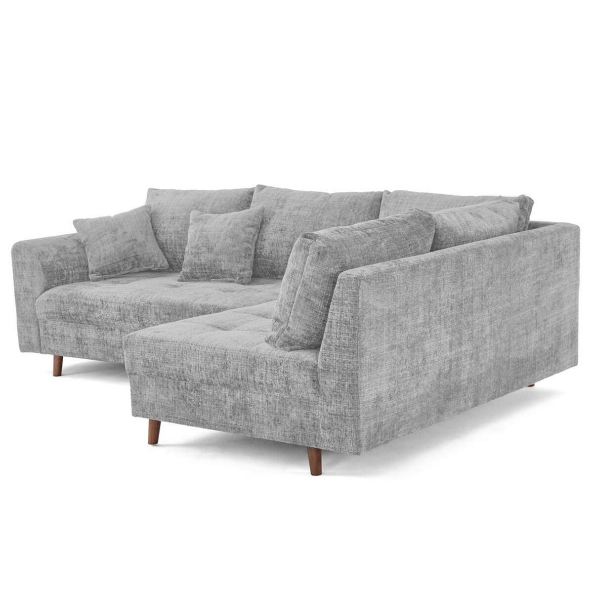 LISA DESIGN Rune - canapé d'angle droit 4 places en velours texturé