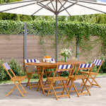 VIDAXL Chaises de jardin pliantes lot de 6 tissu et bois massif