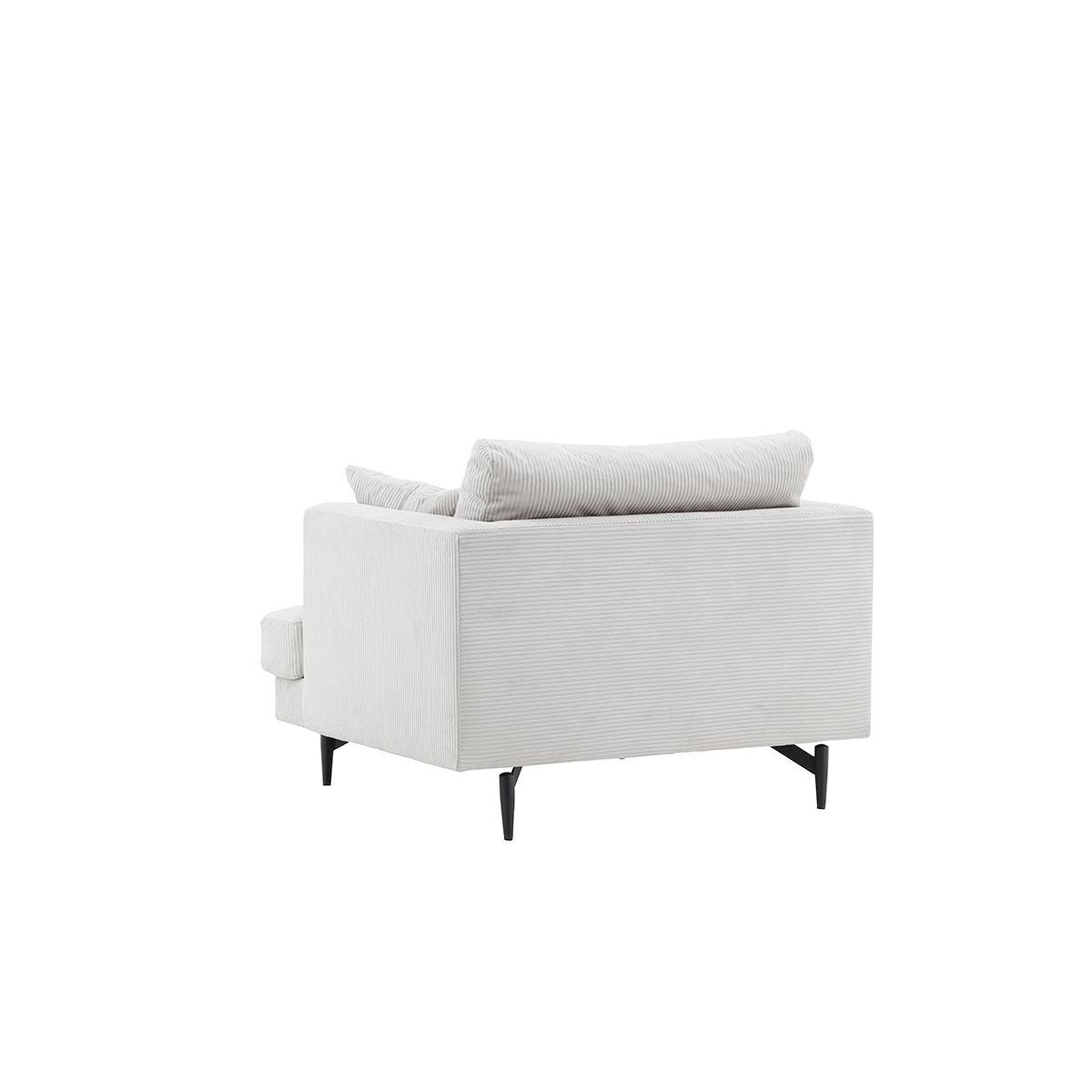 Voir la diapositive 4 : Paris Prix Fauteuil en Velours Côtelé  Sofia  104cm Beige