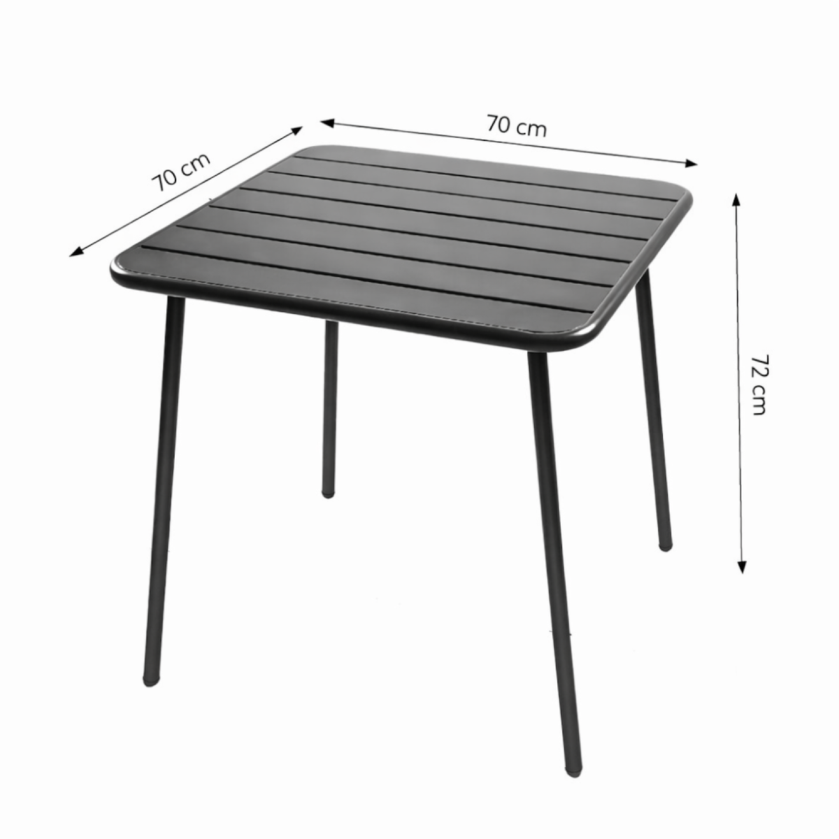 CONCEPT USINE Table carrée 4 places 70x70cm jaune BERGAME
