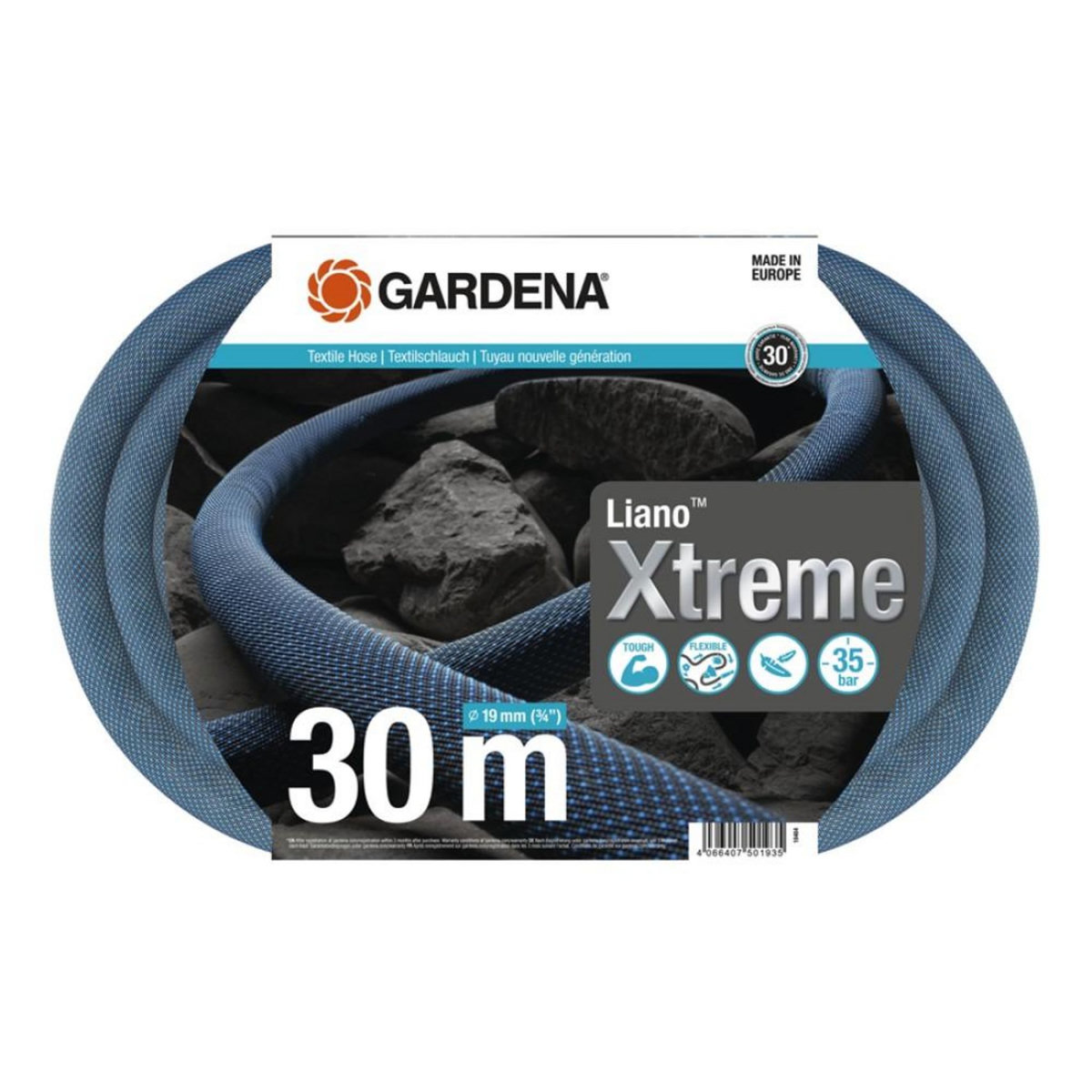 Gardena Tuyeu Liano™Xtreme 30m, Ø 19mm (3/4 ) - ultra résistant