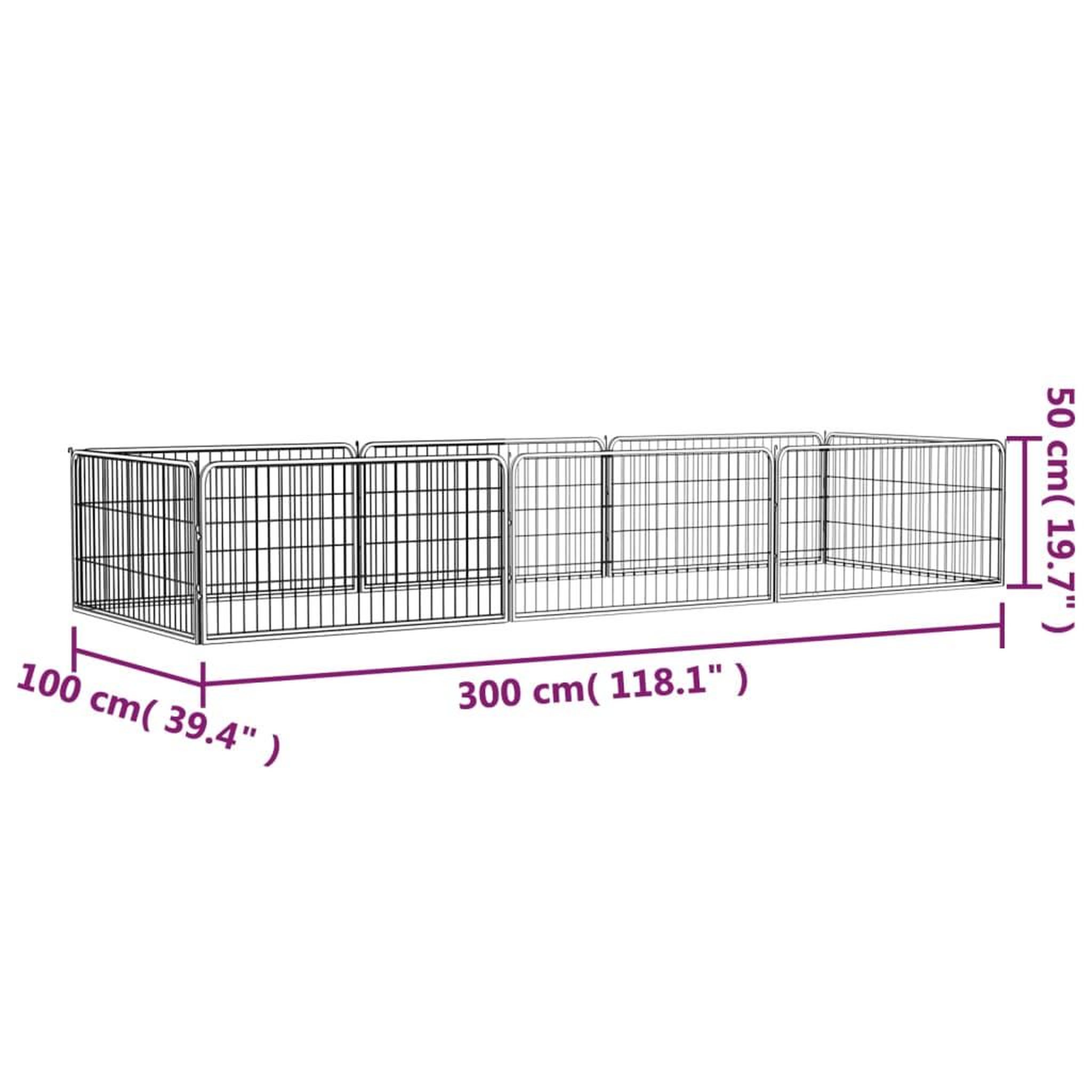 Voir la diapositive 6 : VIDAXL Parc pour chien 8 panneaux Noir 100x50cm Acier enduit de poudre