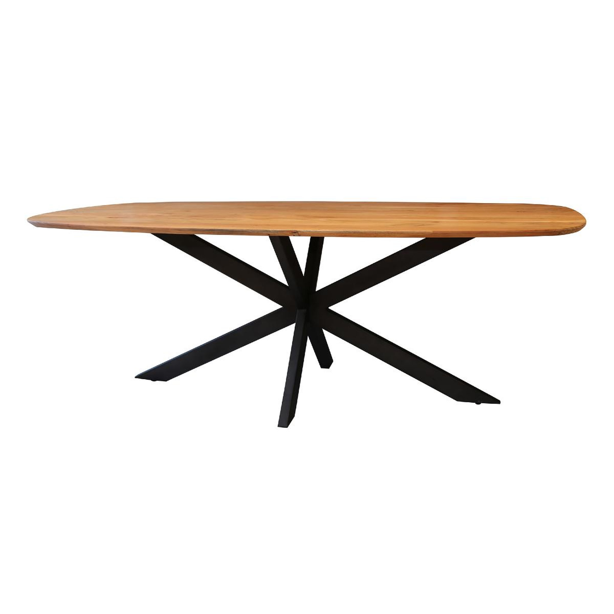 JLC KREATION Table à manger ovale en bois avec pied central dartus 2