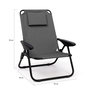 Voir la diapositive 6 : ID MARKET Lot de 2 chaises de plage pliantes - fauteuils de jardin inclinables sac à dos gris anthracite et toile grise