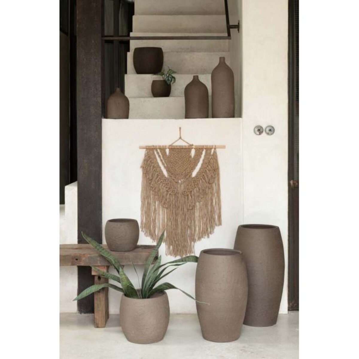 Paris Prix Cache-Pot en Céramique  Enya  28cm Marron