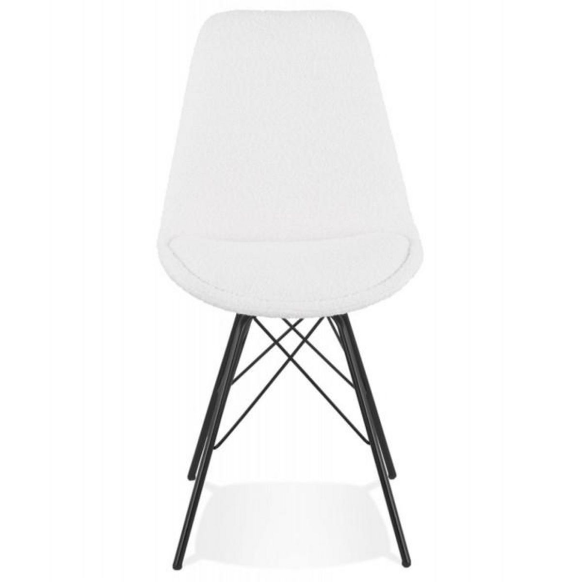 Paris Prix Chaise Design en Tissu Bouclé  Cathleen  83cm Blanc