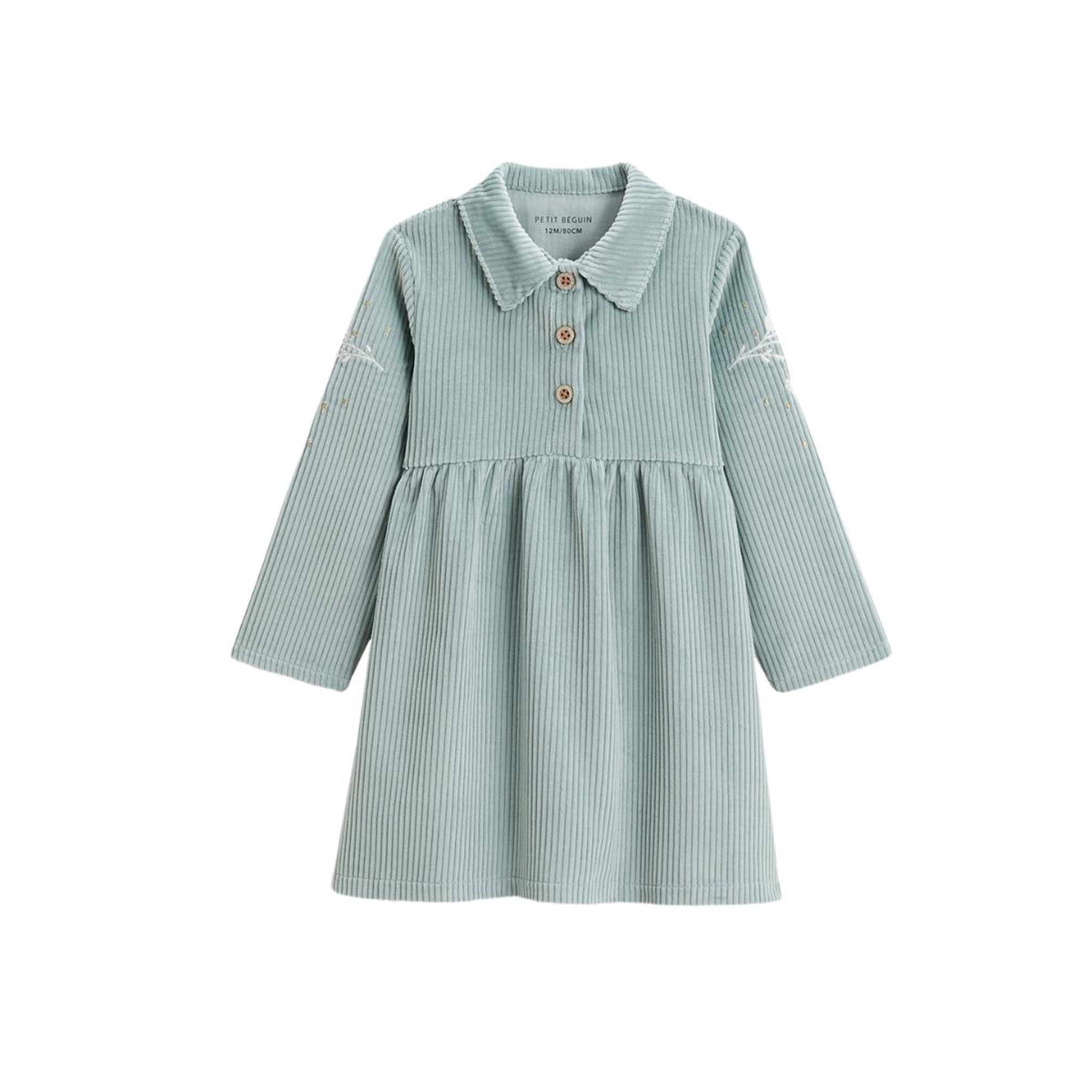 Voir la diapositive 1 : Petit Béguin Robe bébé en velours côtelé alma