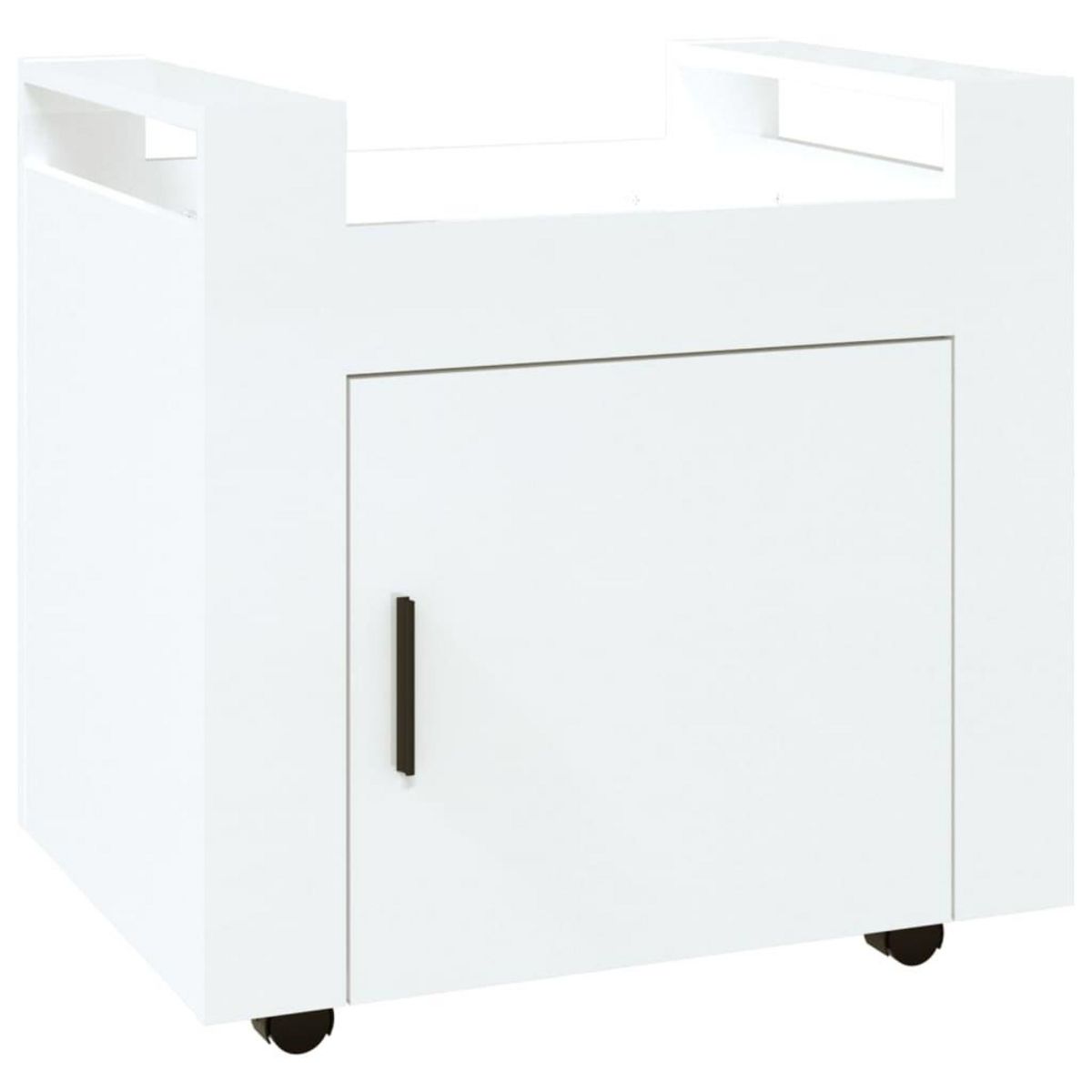 VIDAXL Chariot de bureau Blanc brillant 60x45x60 cm Bois d'ingenierie
