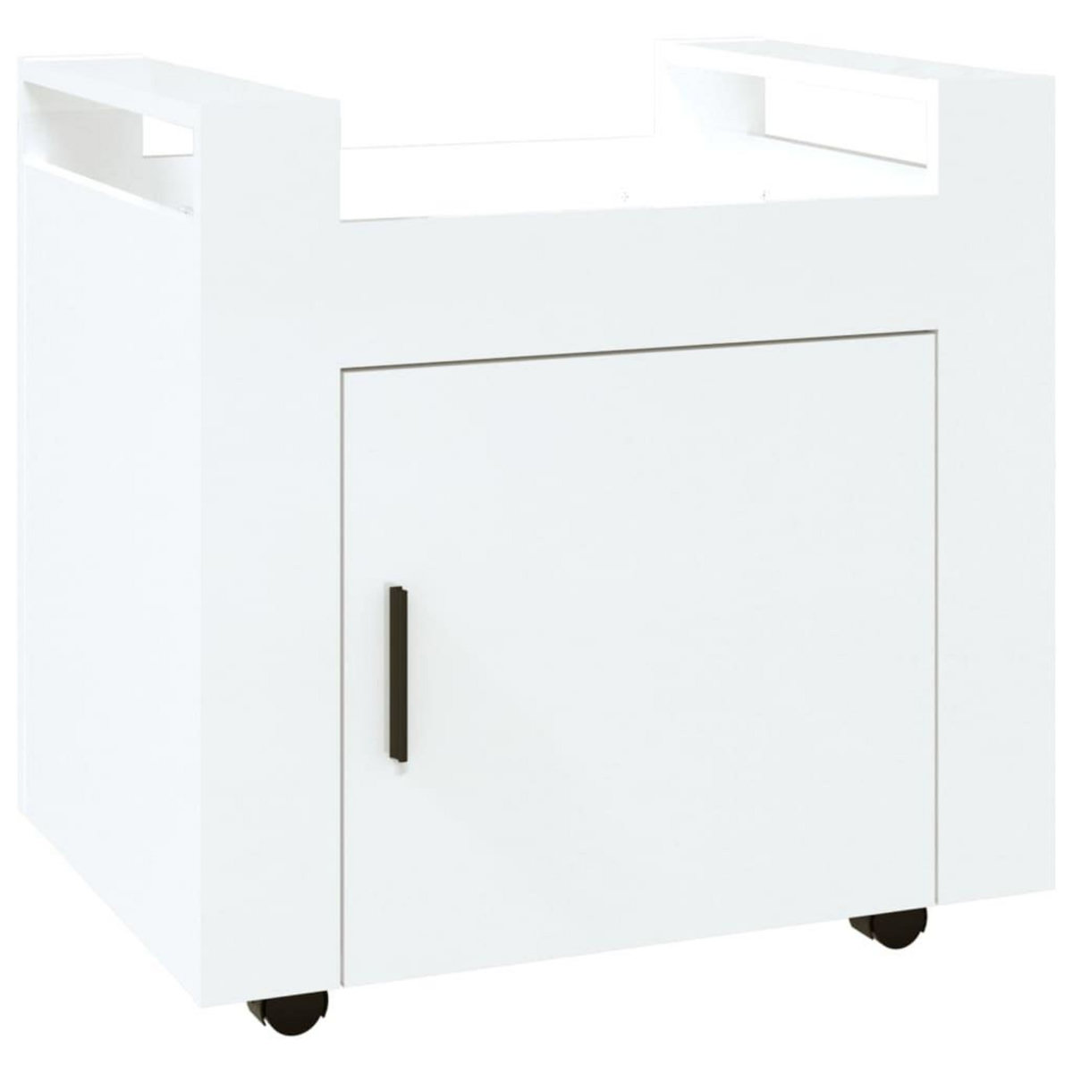 VIDAXL Chariot de bureau Blanc brillant 60x45x60 cm Bois d'ingenierie