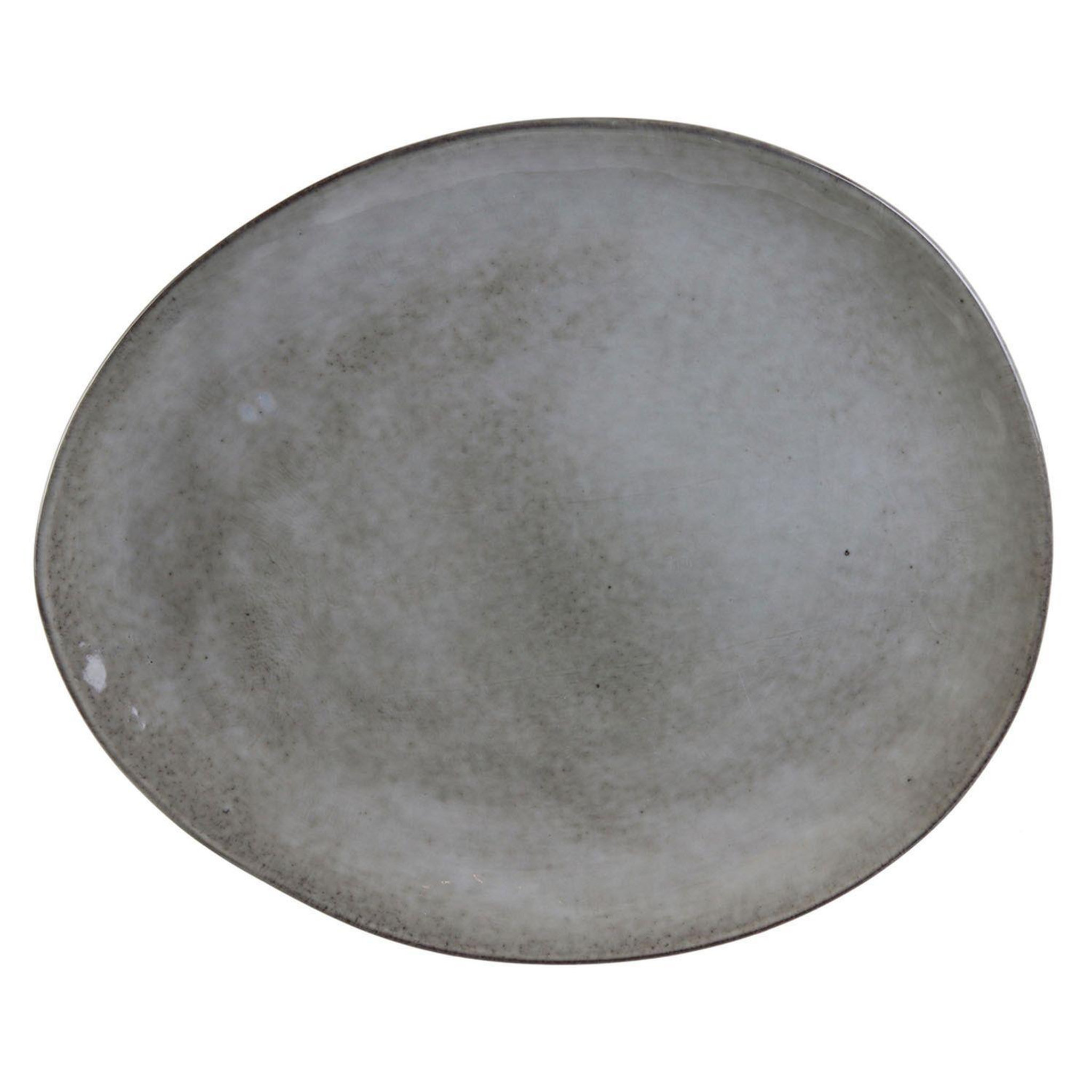 Voir la diapositive 3 : TOILINUX Lot de 2 assiettes plates en céramique au gré du temps - gris
