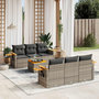 Voir la diapositive 1 : VIDAXL Salon de jardin avec coussins 7 pcs gris resine tressee