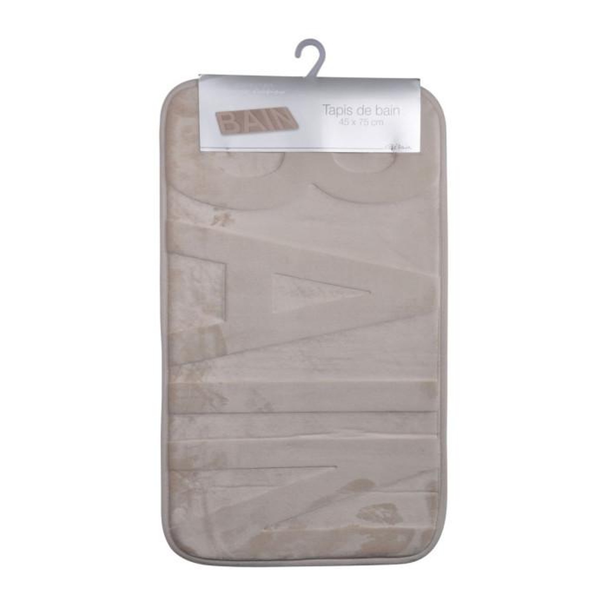 Voir la diapositive 3 : Paris Prix Tapis de Bain Microfibre  Relief  45x75cm Taupe