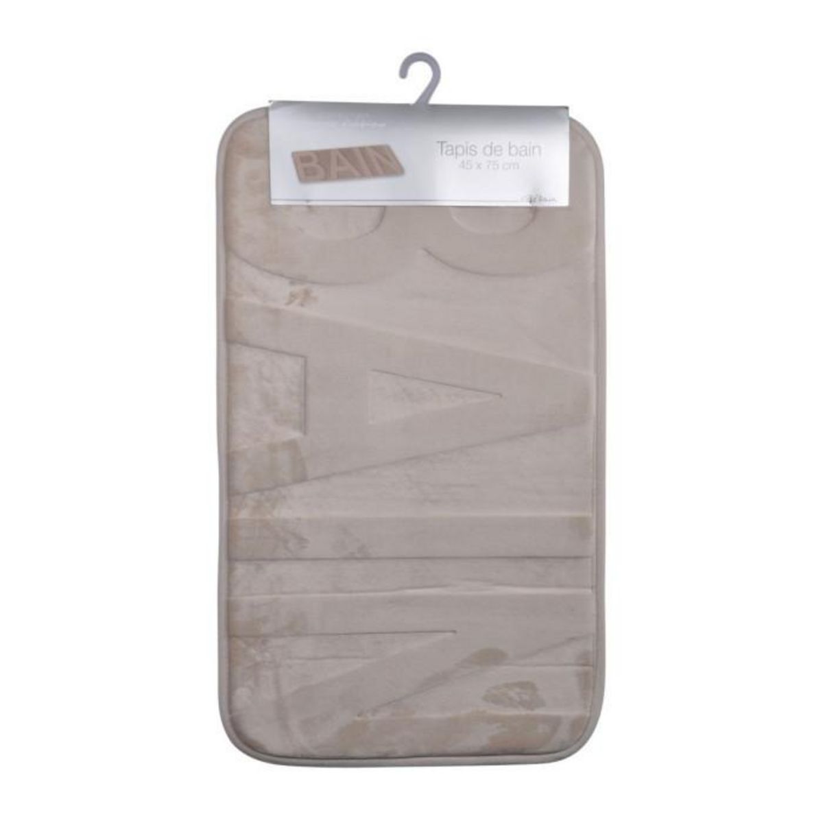 Paris Prix Tapis de Bain Microfibre  Relief  45x75cm Taupe