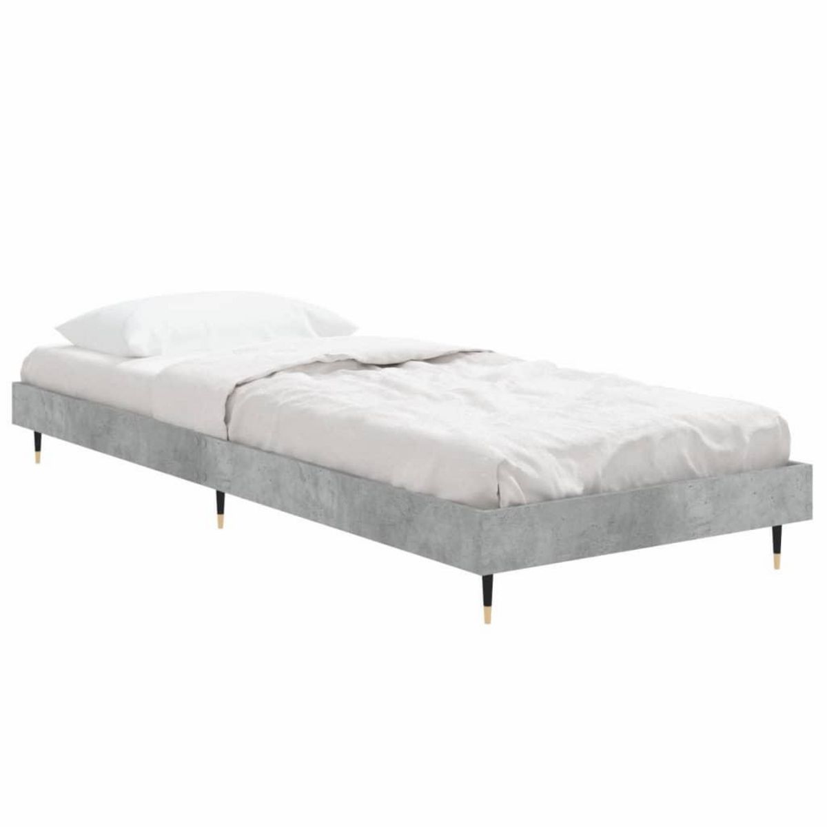 VIDAXL Cadre de lit sans matelas gris beton 75x190 cm