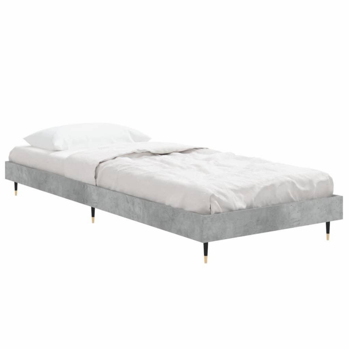 VIDAXL Cadre de lit sans matelas gris beton 75x190 cm