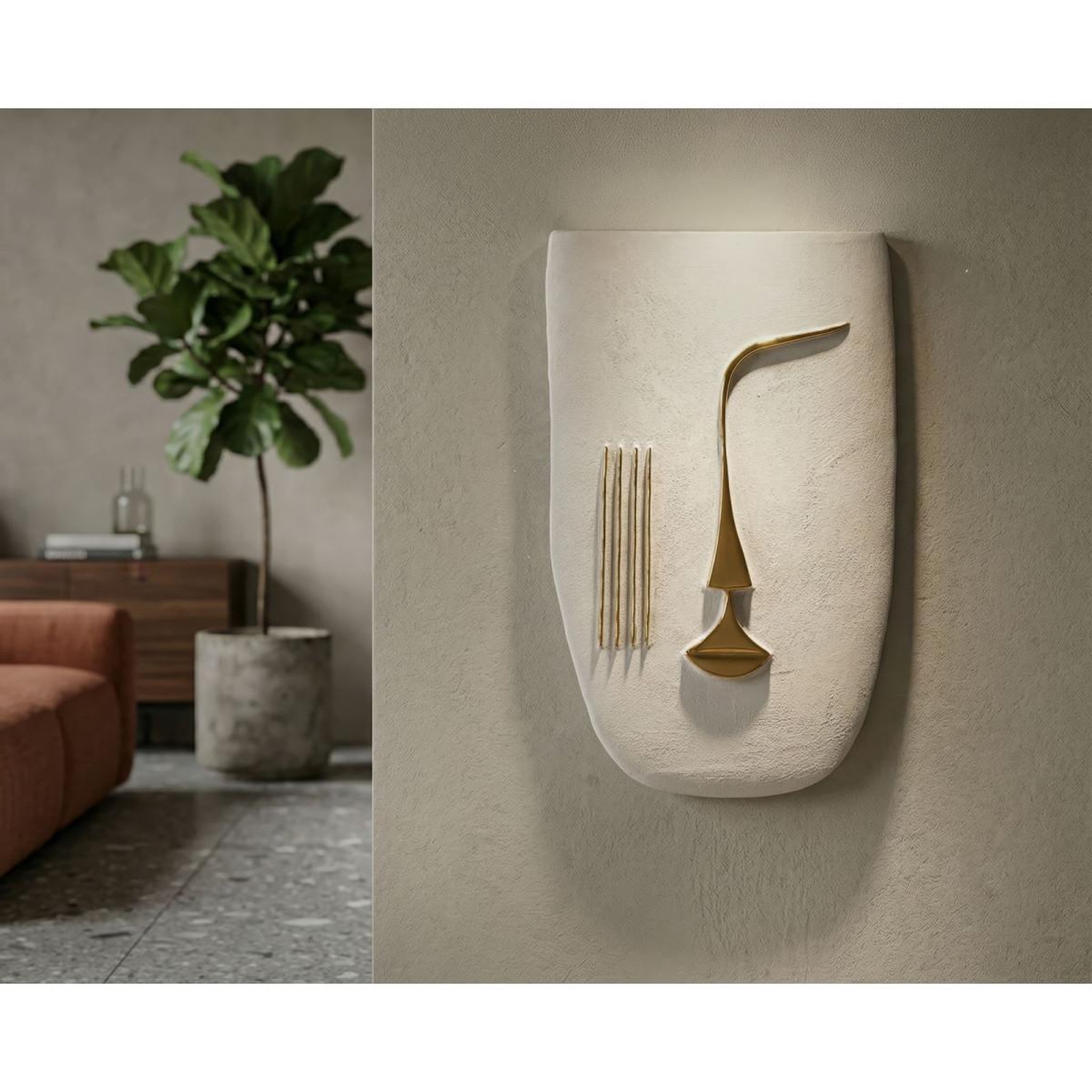 Voir la diapositive 5 : Paris Prix Déco murale en céramique  mumbasa  39cm blanc