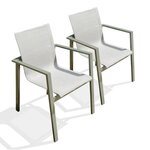 Paris Prix Lot de 2 Fauteuils de Jardin Empilables  Miami  84cm Kaki
