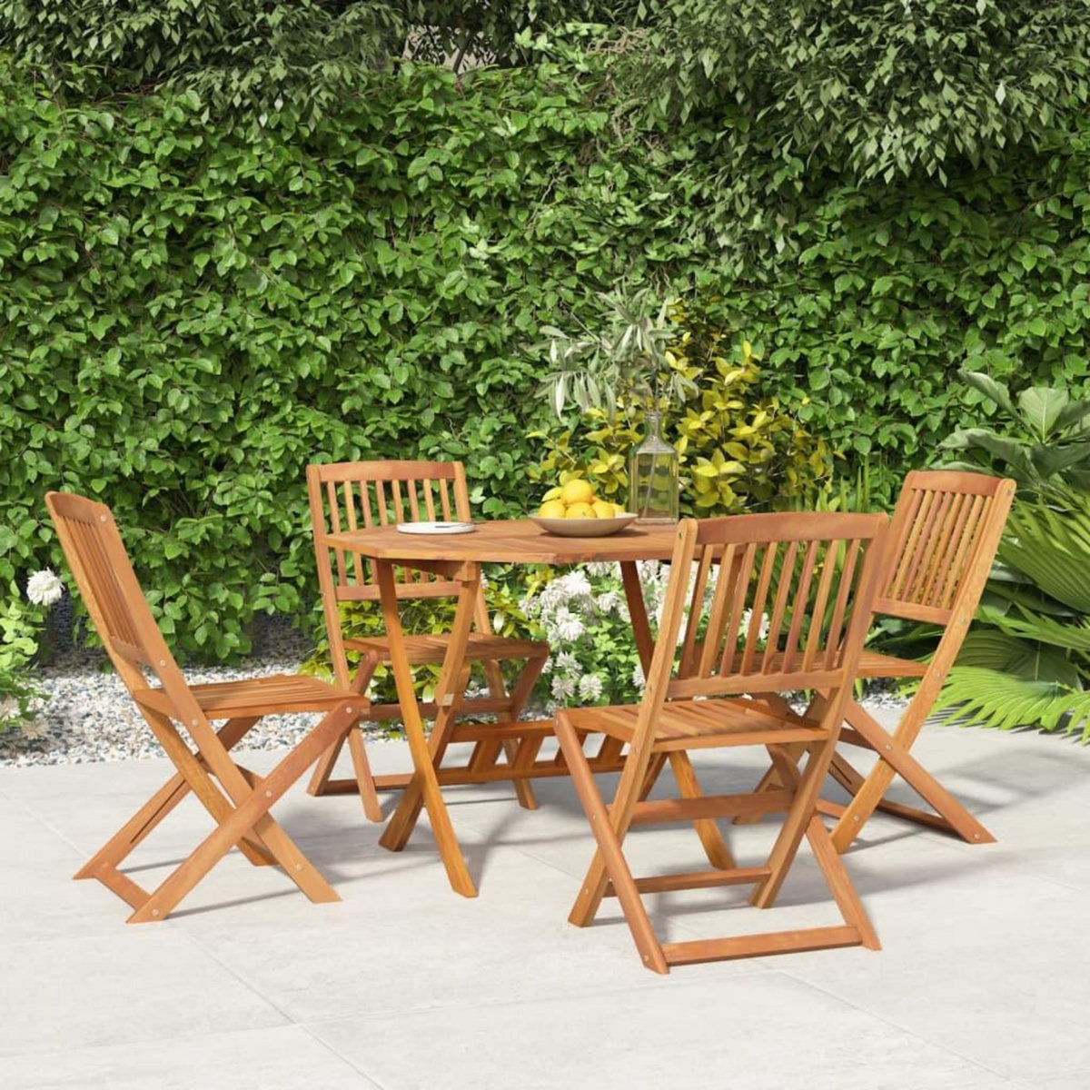VIDAXL Ensemble a manger de jardin 5 pcs Bois d'acacia solide