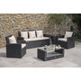 Voir la diapositive 3 : DCB GARDEN Salon bas de jardin - 5 places - Résine tressée - Noir - CONFORT FIDJI