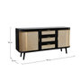 Voir la diapositive 4 : Rendez vous déco Buffet noir 2 portes 3 tiroirs en bois de manguier et cannage-Wendy