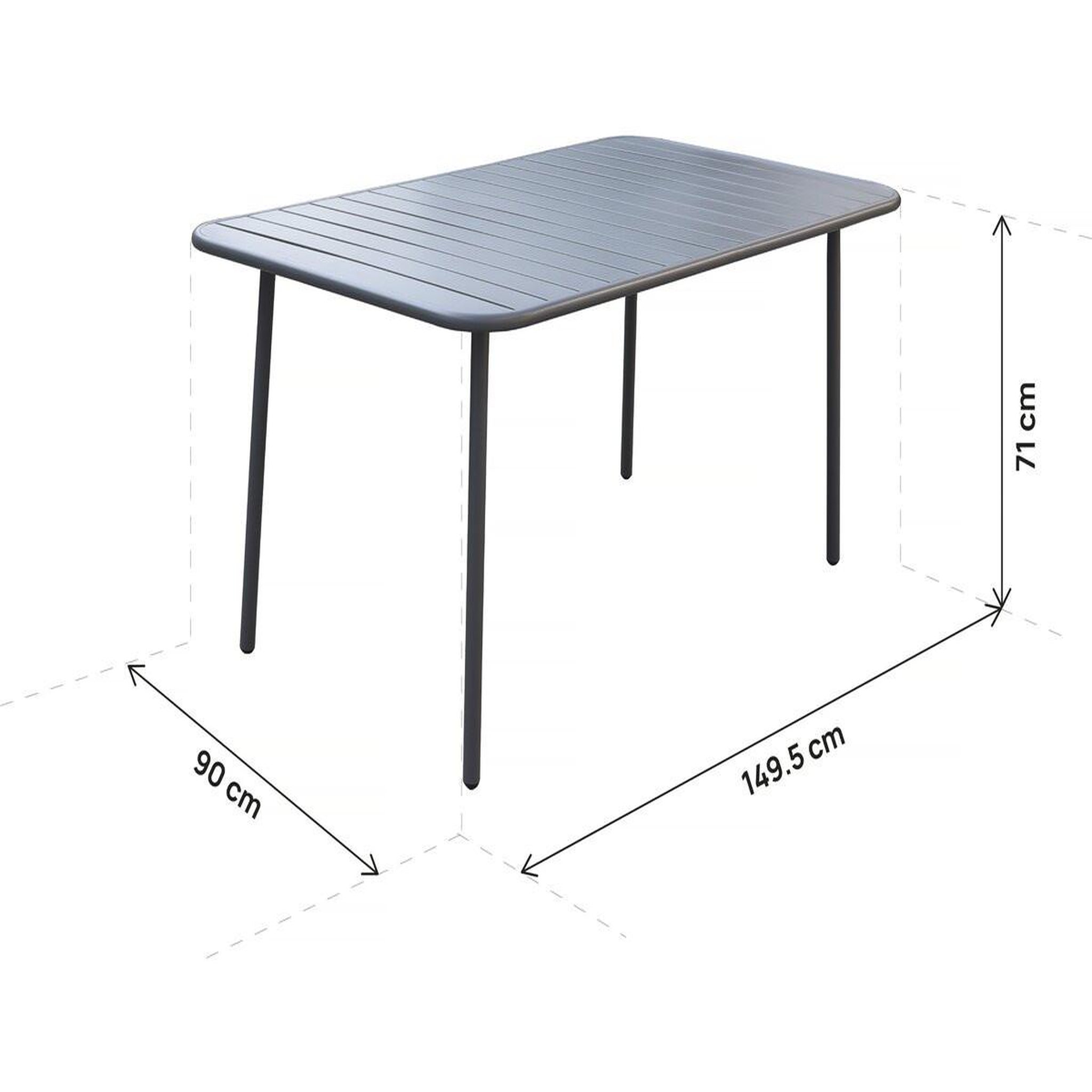 Voir la diapositive 4 : Habitat et Jardin Table et chaises de jardin en métal  bilbao  - 6 places - gris