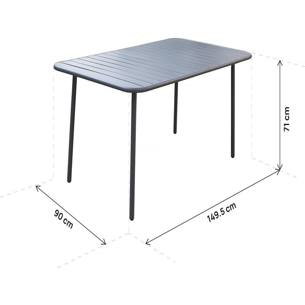 Habitat et Jardin Table et chaises de jardin en métal  Bilbao  - 6 places - Gris