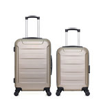 WAVE PARIS WAVE PARIS - Lot de 2 - Valise Weekend et valise cabine XS ELBE. Coloris disponibles : Beige, Noir, Rose