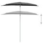 Voir la diapositive 4 : VIDAXL Demi-parasol de jardin avec mat 180x90 cm anthracite