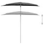 Voir la diapositive 4 : VIDAXL Demi-parasol de jardin avec mat 180x90 cm anthracite