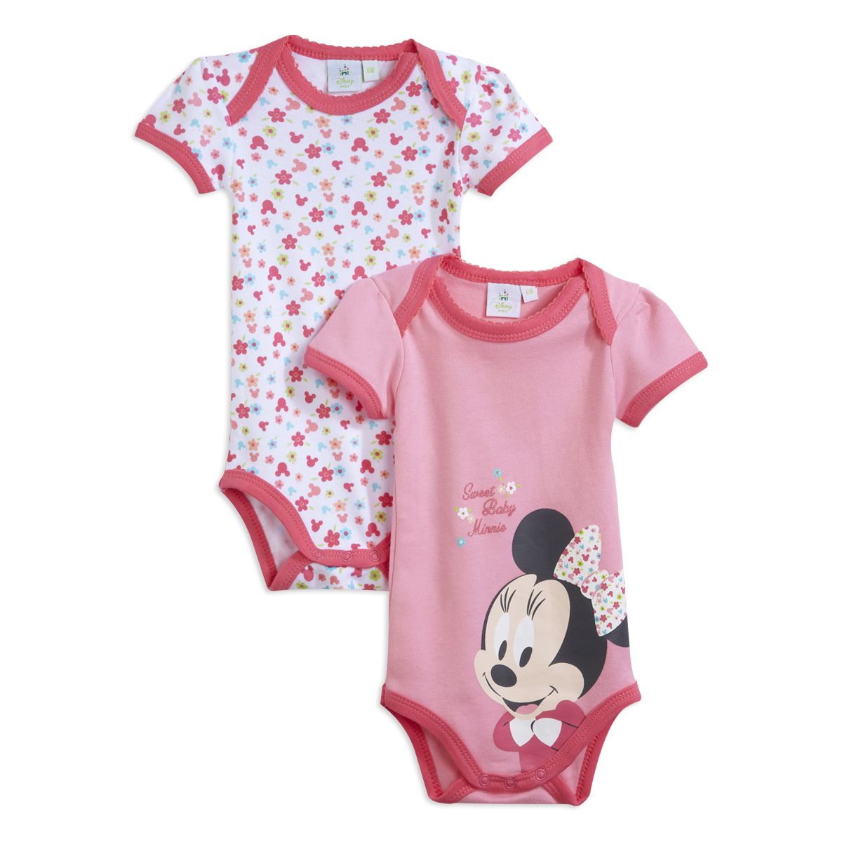 MINNIE Lot de 2 bodies manches courtes Minnie bébé