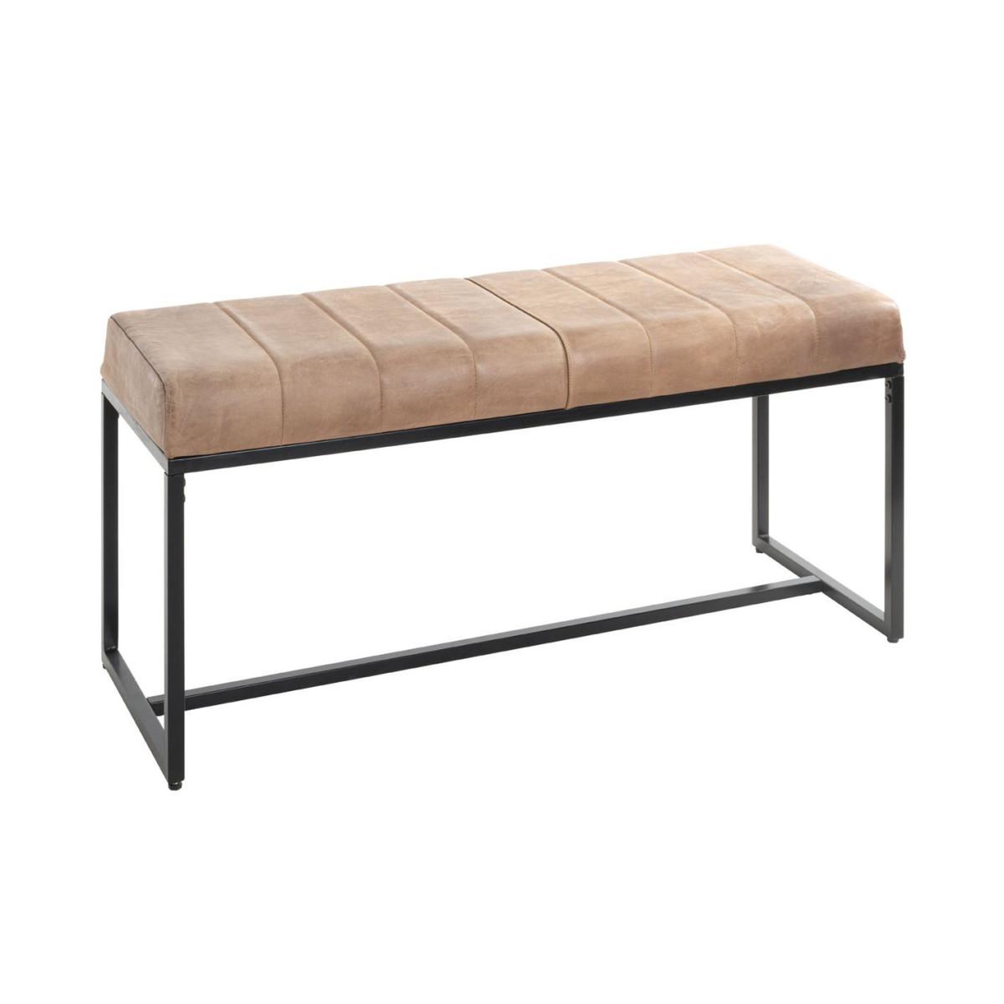 Paris Prix Banc en cuir design  rida  100cm marron & noir