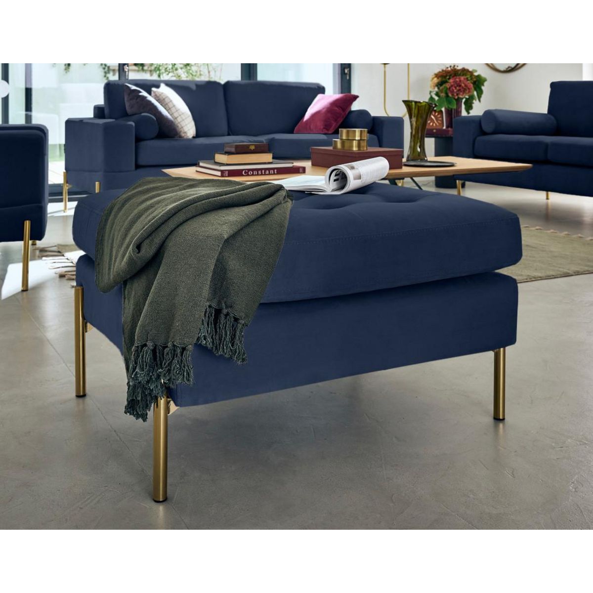 LISA DESIGN Isaure - pouf en velours