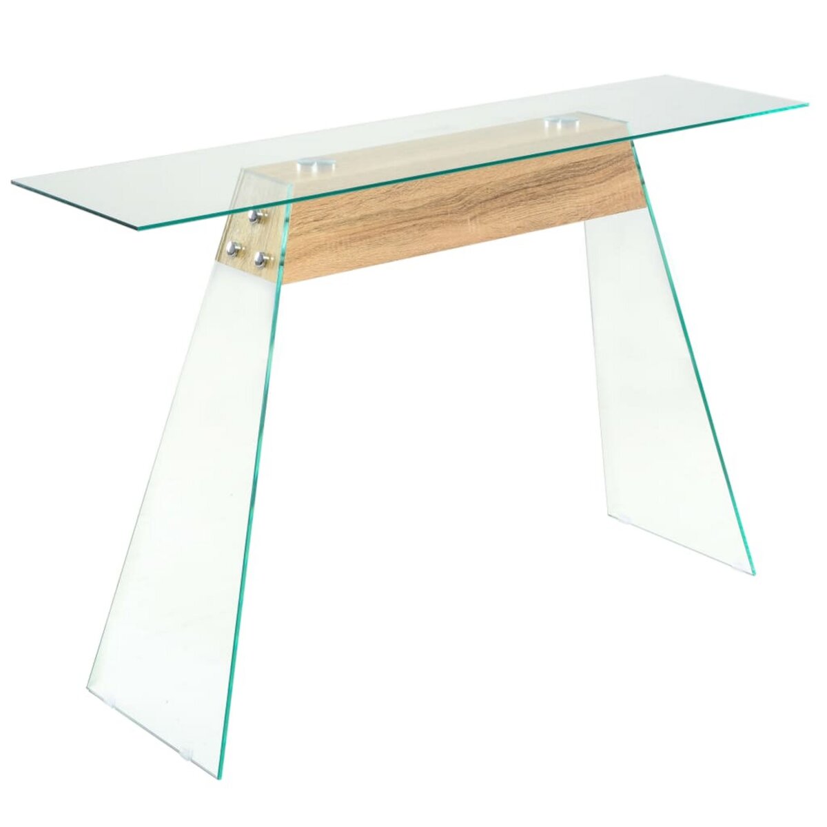 VIDAXL Table Console MDF et verre 120 x 30 x 76 cm Couleur de chene