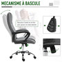 Voir la diapositive 5 : HOMCOM HOMCOM Fauteuil de bureau à roulettes chaise manager ergonomique pivotante hauteur réglable lin gris foncé