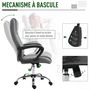 Voir la diapositive 5 : HOMCOM HOMCOM Fauteuil de bureau à roulettes chaise manager ergonomique pivotante hauteur réglable lin gris foncé