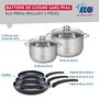 Voir la diapositive 2 : ELO Ensemble de 3 Poêles de cuisson 20, 24 et 28 cm et 2 faitouts 20 et 24 cm Elo Prima Brillant