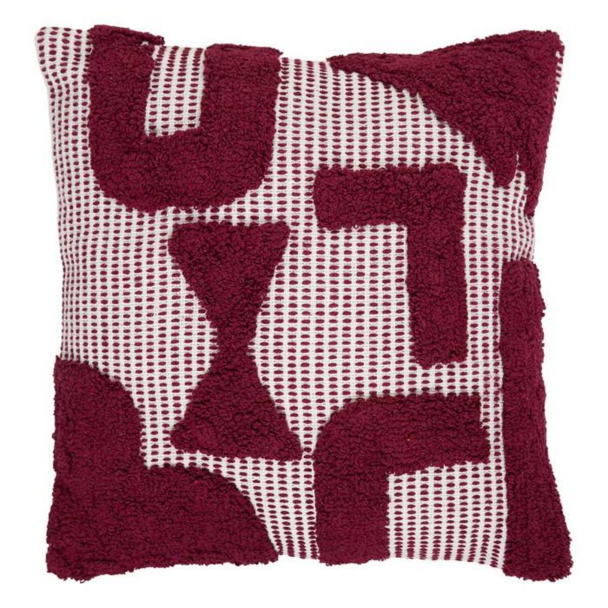 ATMOSPHERA Coussin Déco Tufté  Poppy  50x50cm Violet