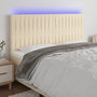 Voir la diapositive 1 : VIDAXL Tete de lit a LED Creme 200x5x118/128 cm Tissu