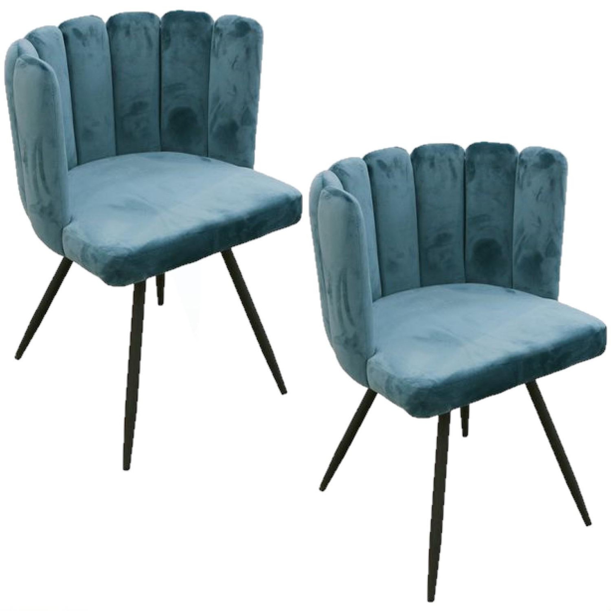 Voir la diapositive 1 : TOILINUX Lot de 2 Chaises design effet velours Ariel