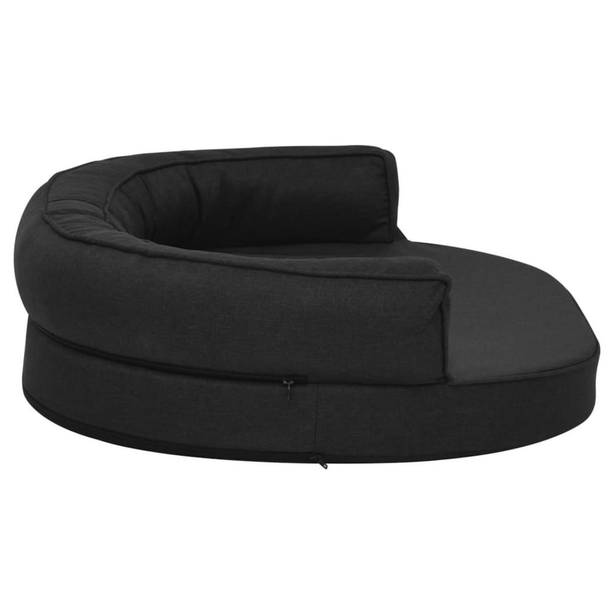 VIDAXL Matelas de lit ergonomique de chien 75x53 cm Aspect de lin Noir
