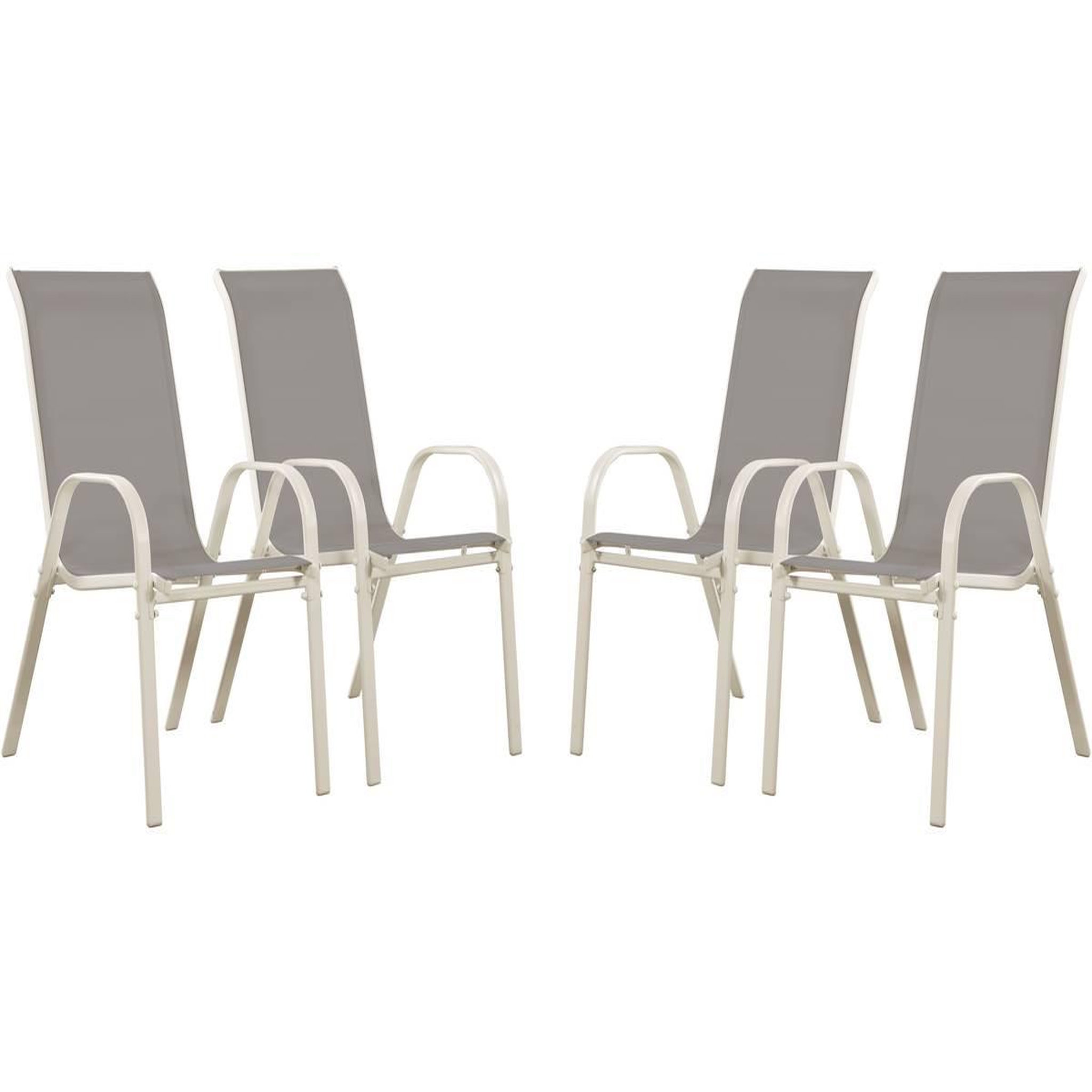 Voir la diapositive 4 : Habitat et Jardin Table et chaises de jardin en textilène  cordoba  - phoenix - 6  places - gris