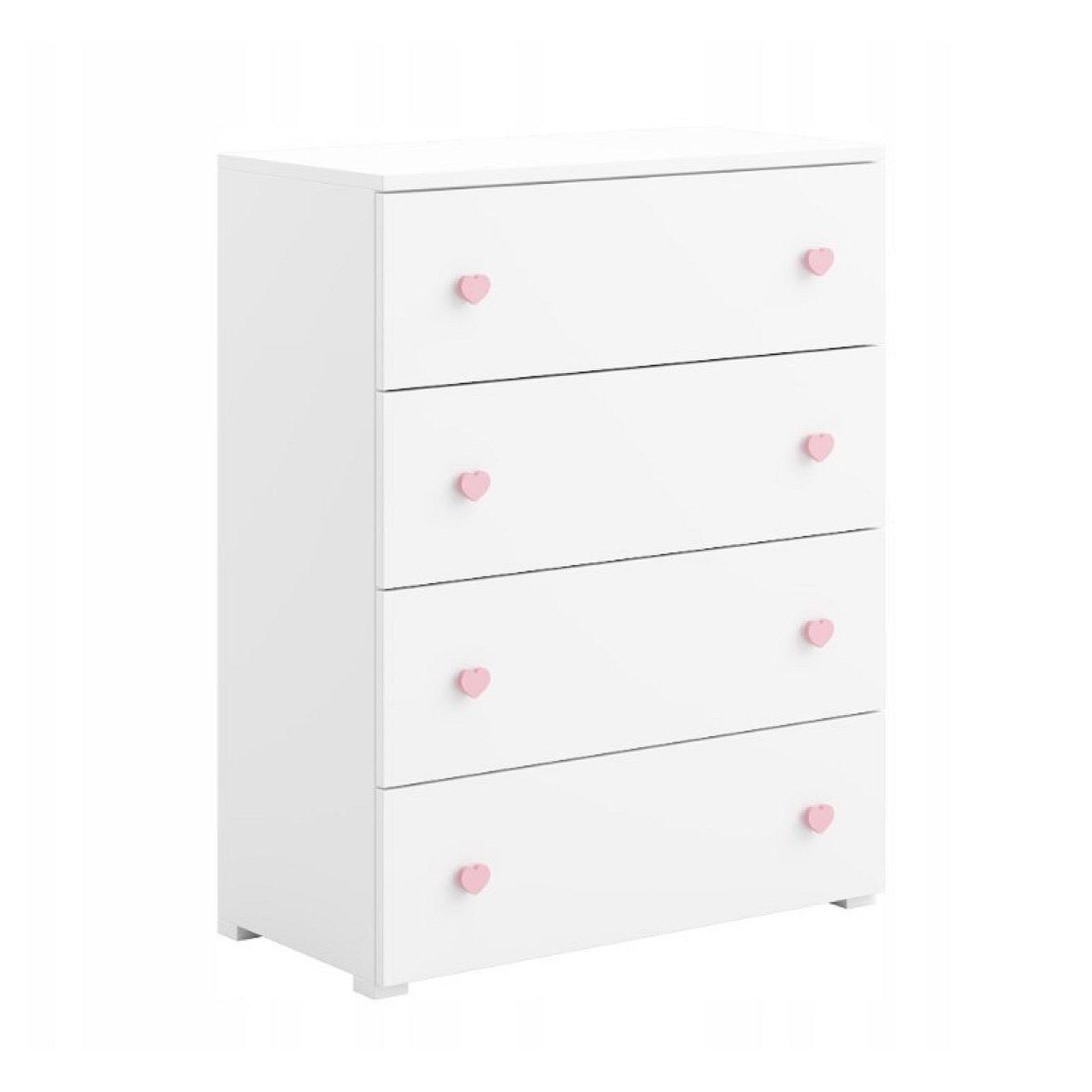 Voir la diapositive 3 : 1001JOUETS Commode mimi blanche - poignées roses