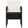 Voir la diapositive 5 : VIDAXL Chaises de jardin avec coussins lot de 4 marron resine tressee