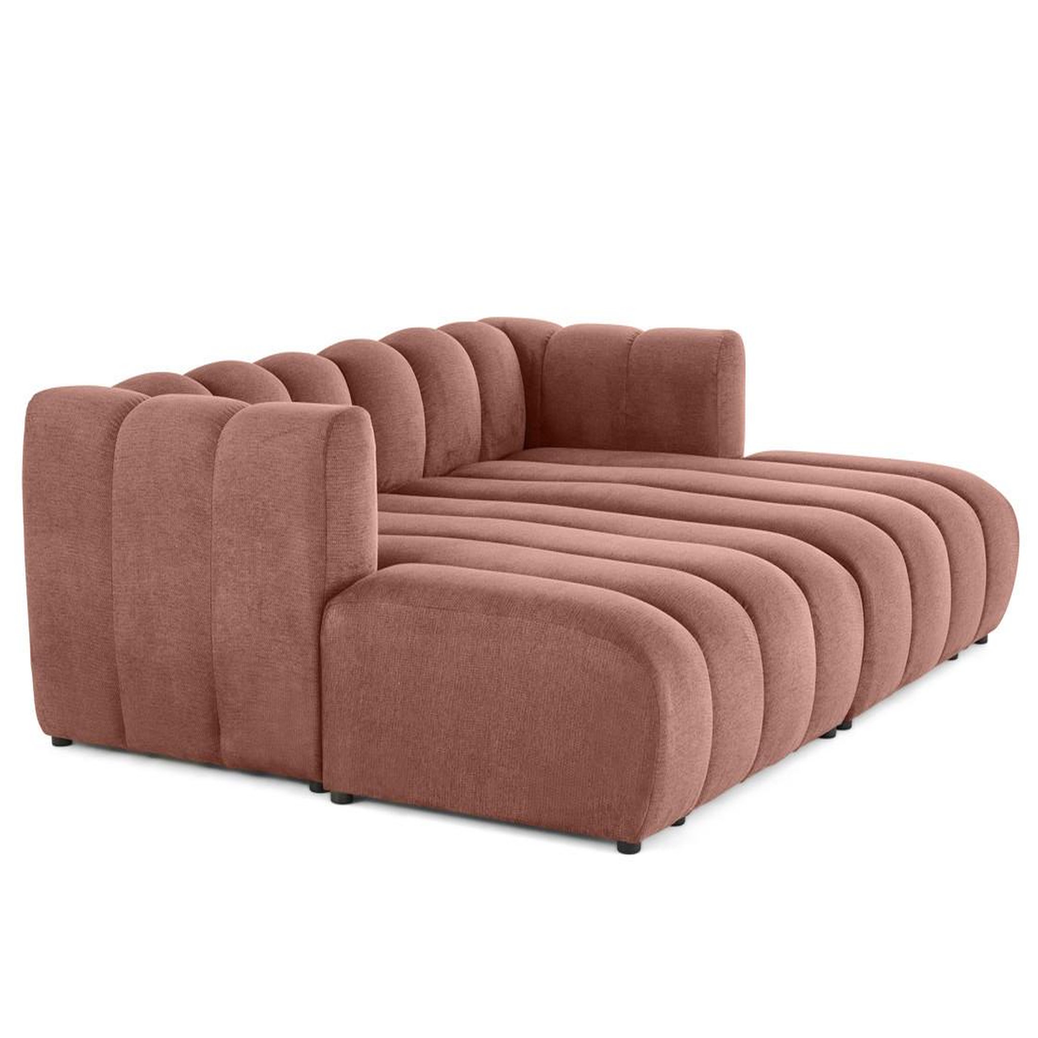 Voir la diapositive 2 : BEST MOBILIER Debbie - canapé modulable droit 3 places avec double méridienne - assise profonde - en tissu texturé