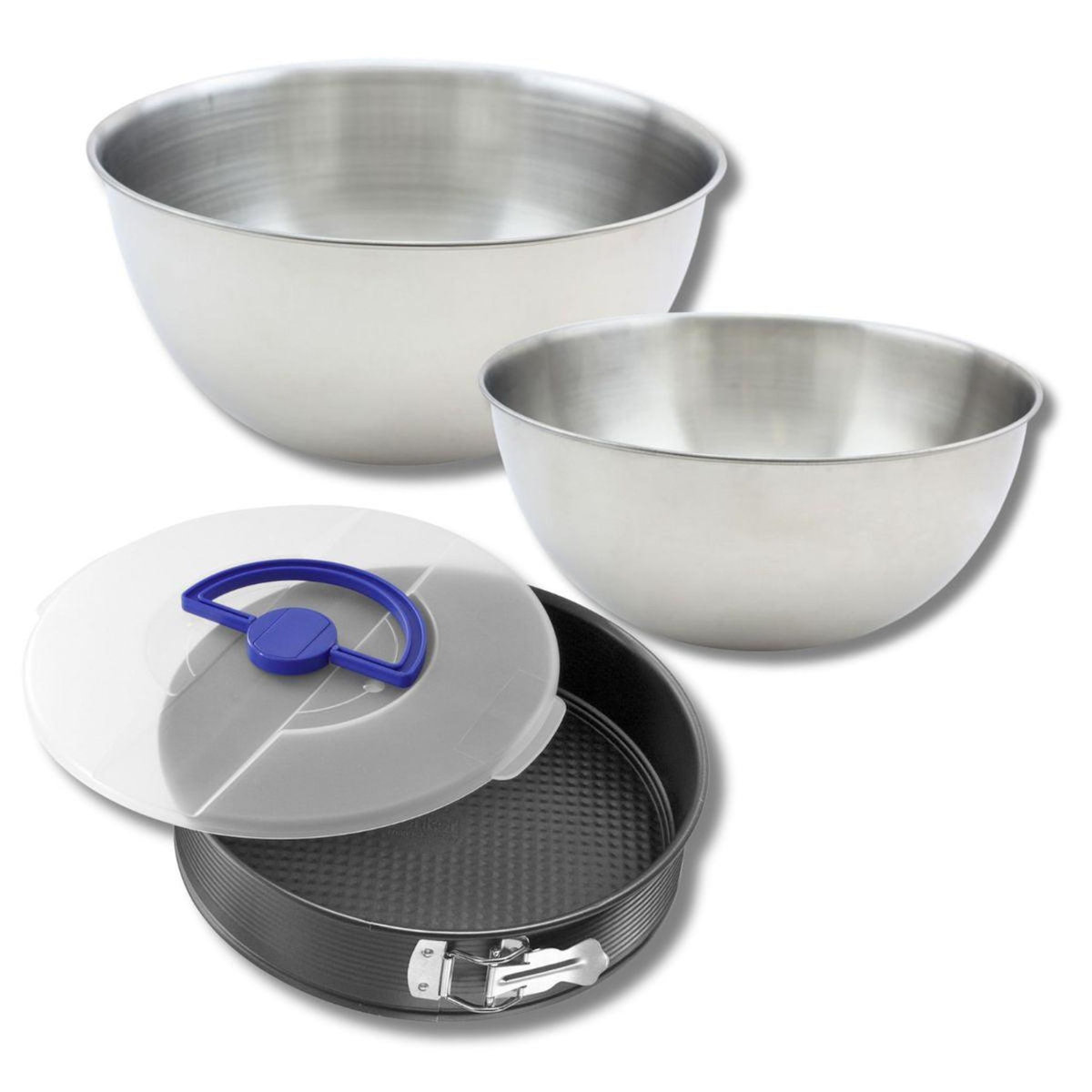 ZENKER Ensemble Pâtisserie comprenant 1 Moule à Manqué Zenker, 2 Bols Inox Fackelmann