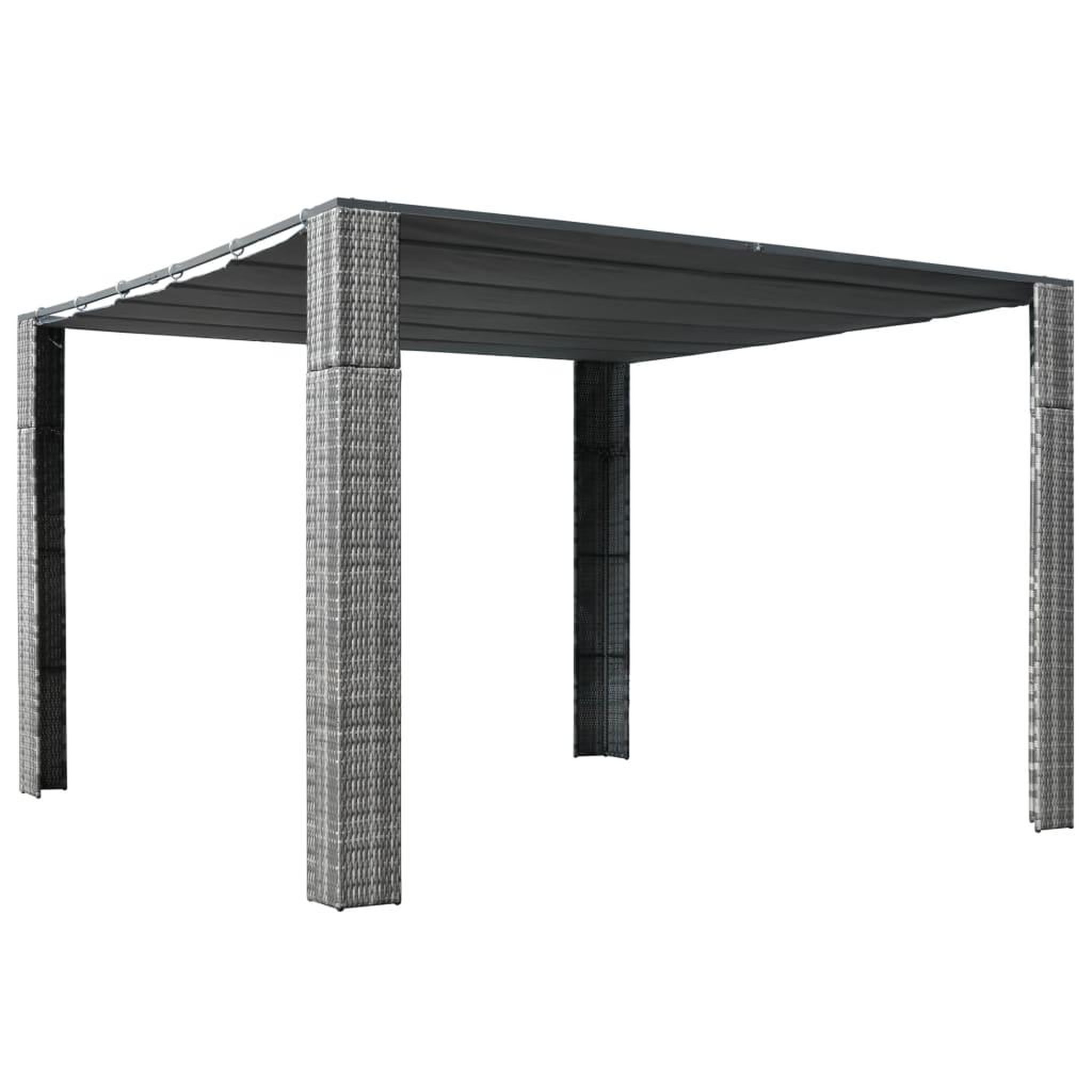 VIDAXL Tonnelle et toit Resine tressee 300x300x200cm Gris / anthracite