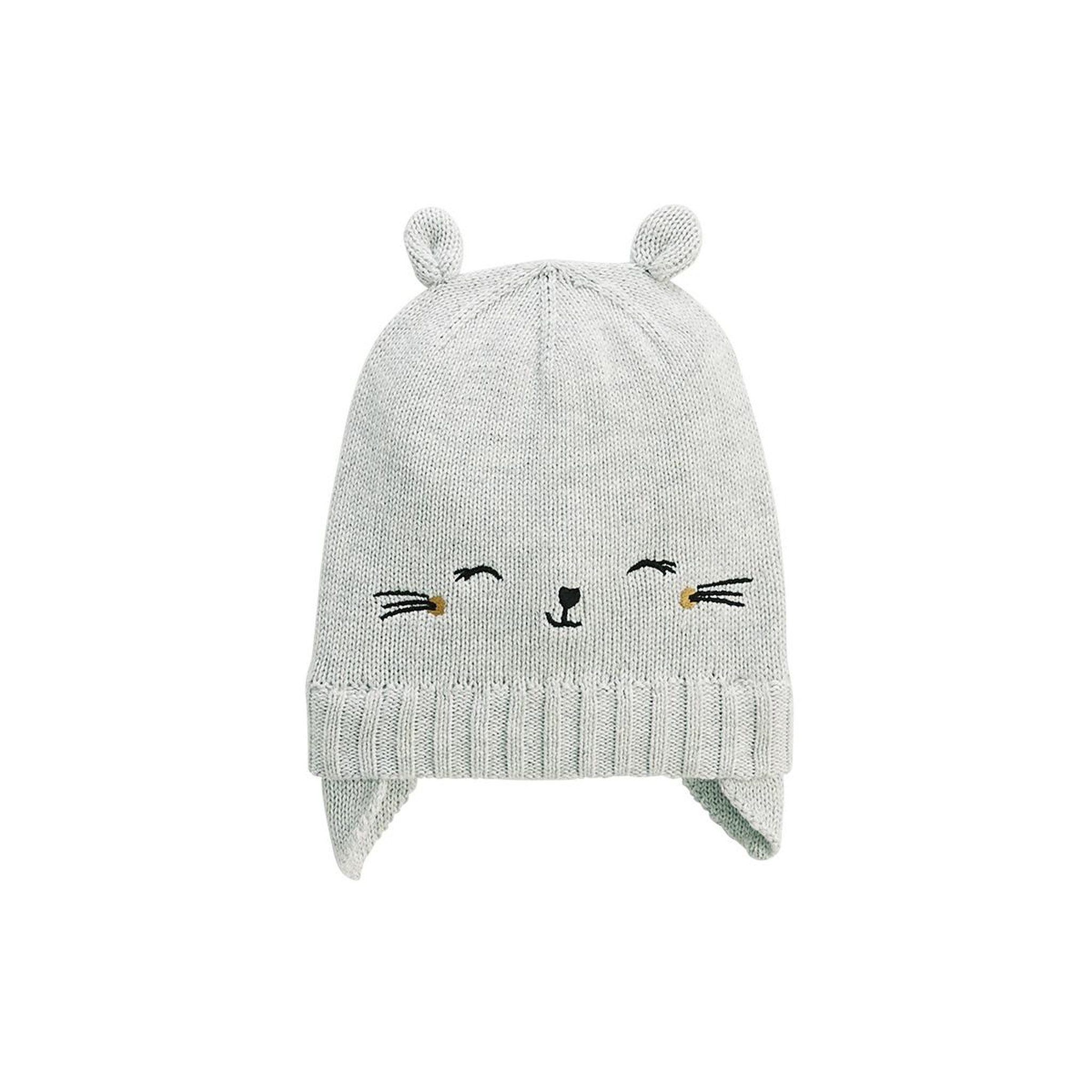Voir la diapositive 3 : Petit Béguin Bonnet bébé et moufles en tricot esmée